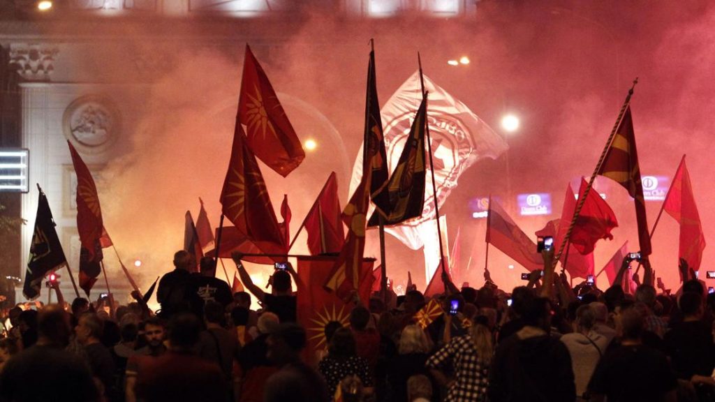 Protests Against Name Deal Staged During Parliamentary Session