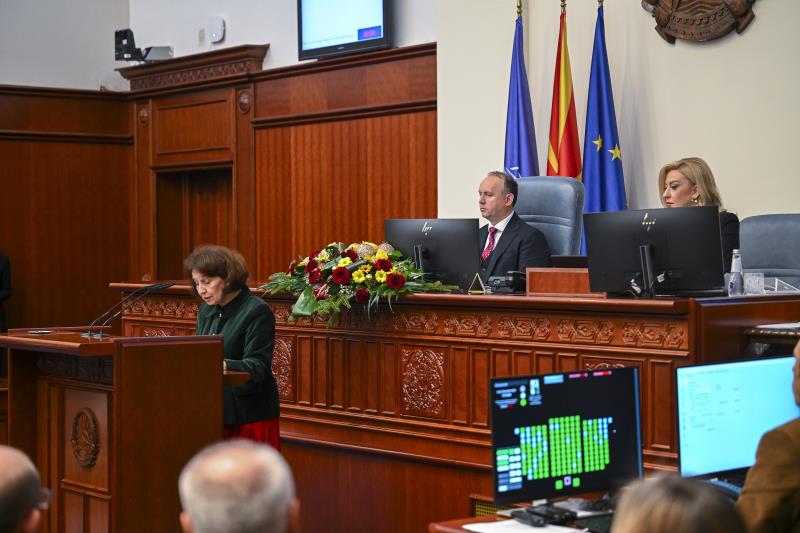 President Siljanovska Davkova Delivers First Annual Address in Parliament