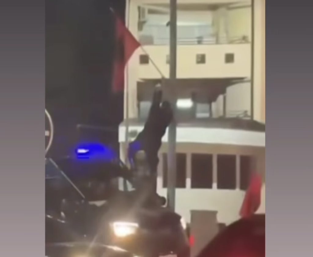 Reactions to Police Officer Removing Albanian Flag from Lamppost