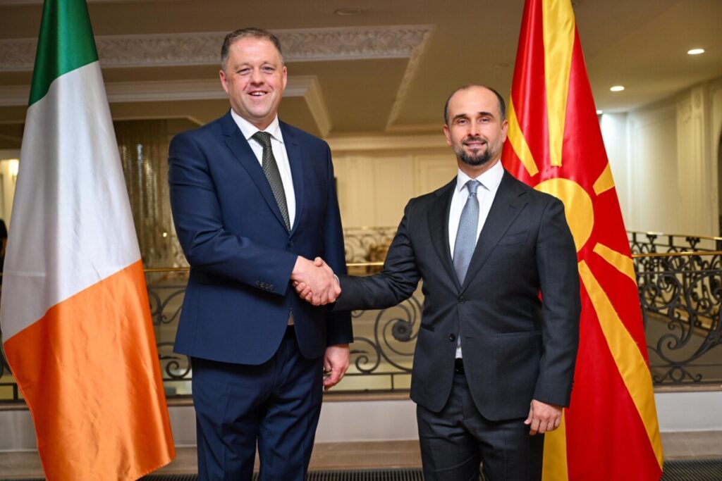 Irish Minister Byrne and Murtezani Hold Joint Press-conference