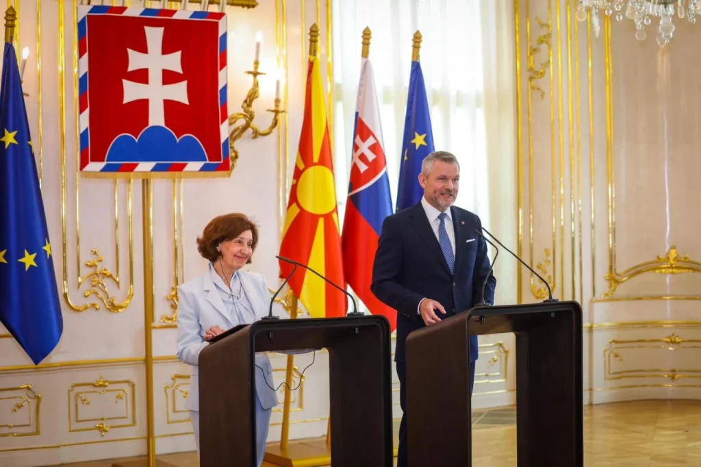 President Siljanovska Davkova Meets Slovak Counterpart Pellegrini