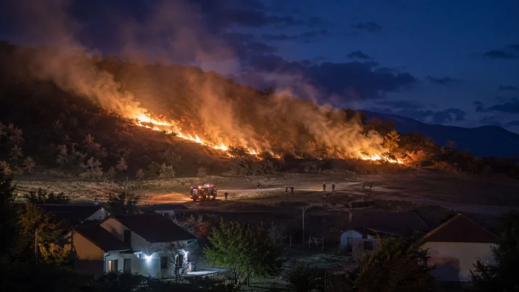 Firefighters, Volunteers Intervene over Fire in Zelenikovo